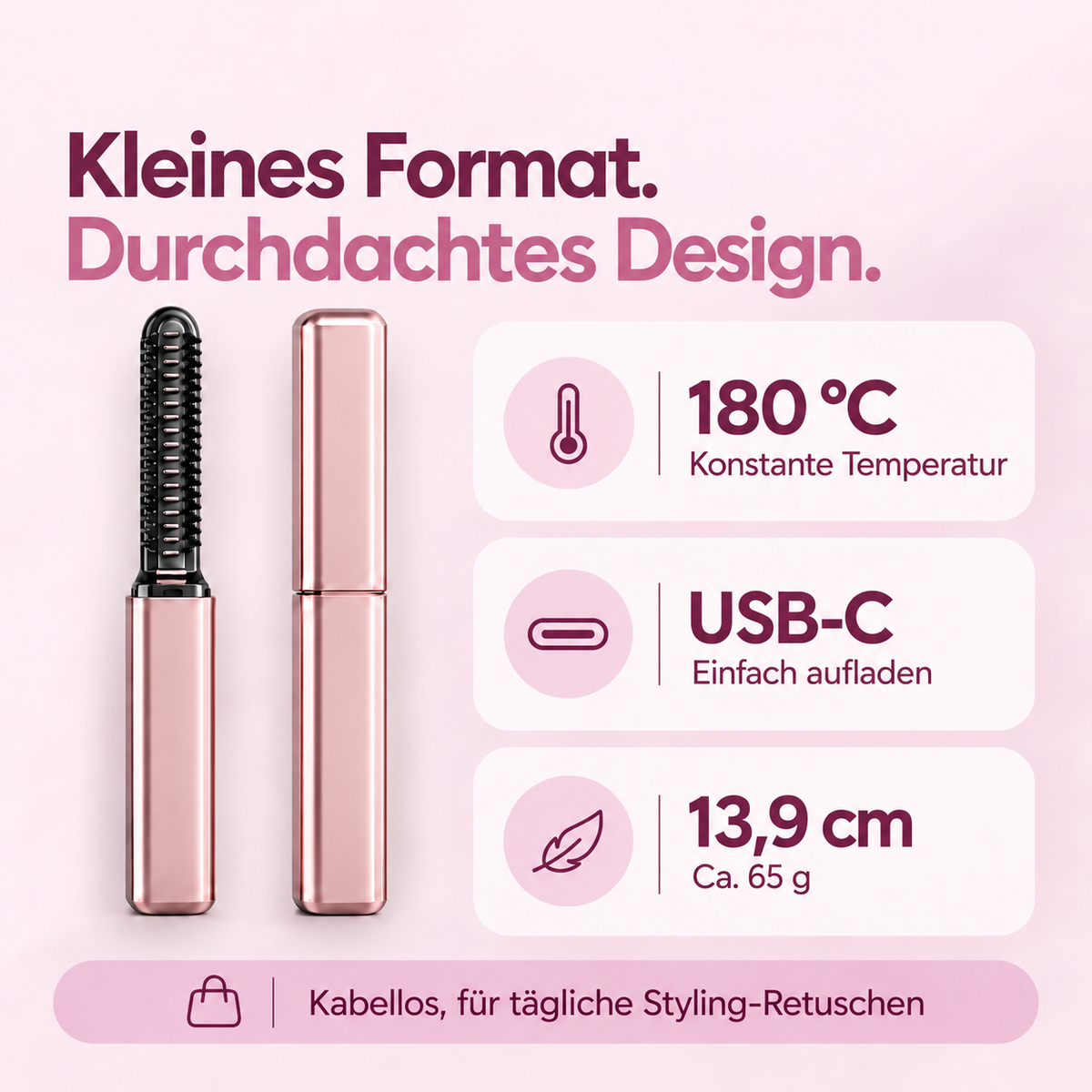 Lissavia Mini — Kabellose Hitzebürste