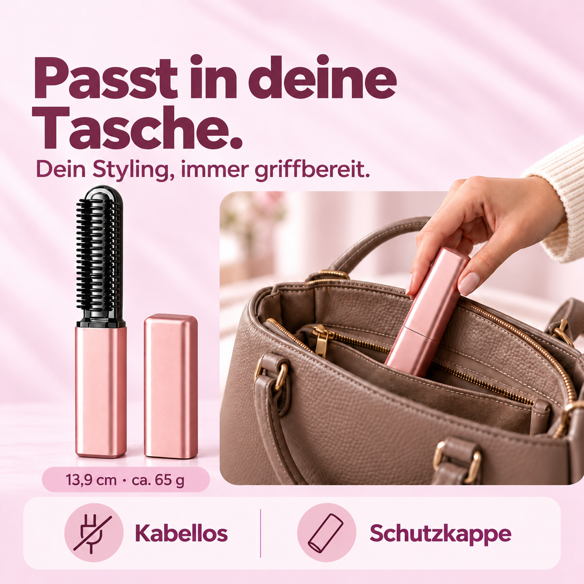 Lissavia Mini — Kabellose Hitzebürste