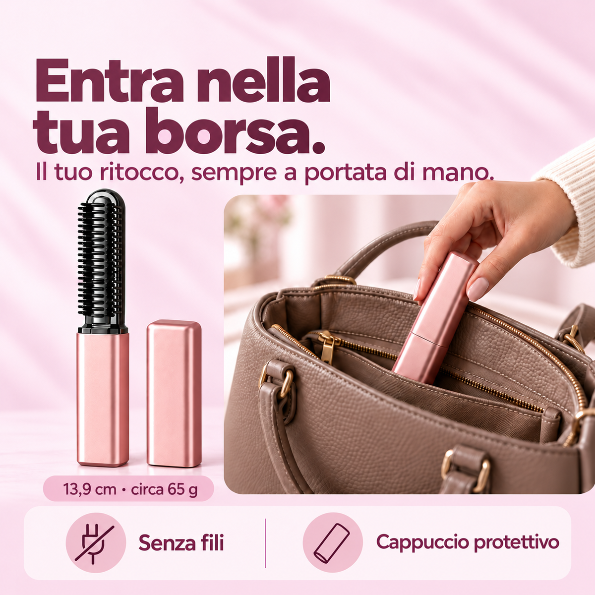 Lissavia Mini — Spazzola riscaldante senza fili