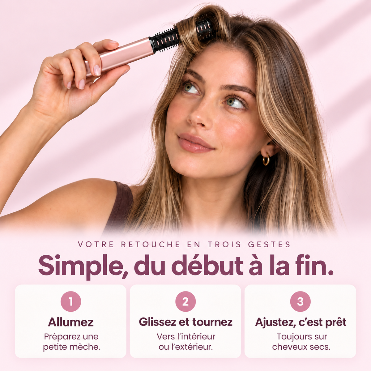 Lissavia Mini — Brosse chauffante sans fil